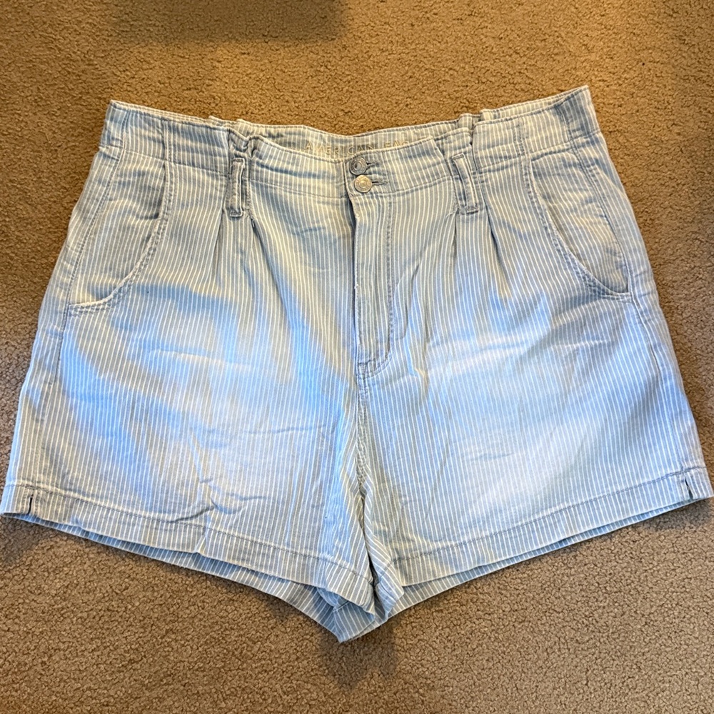 American Eagle Outfitters Blue and White Striped Shorts